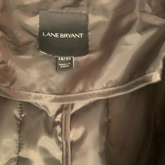 Lane Bryant Metallic Olive Green Puffer Jacket - like new size 18/20 - Picture 5 of 10